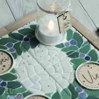 Silikonform – Winterbeeren Adventskranz bemalt kreativ mosaik Gießform 