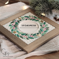 Silikonform – Winterbeeren Lichtfliese Mosaik mit Easy-Sticks Holz Rahmen