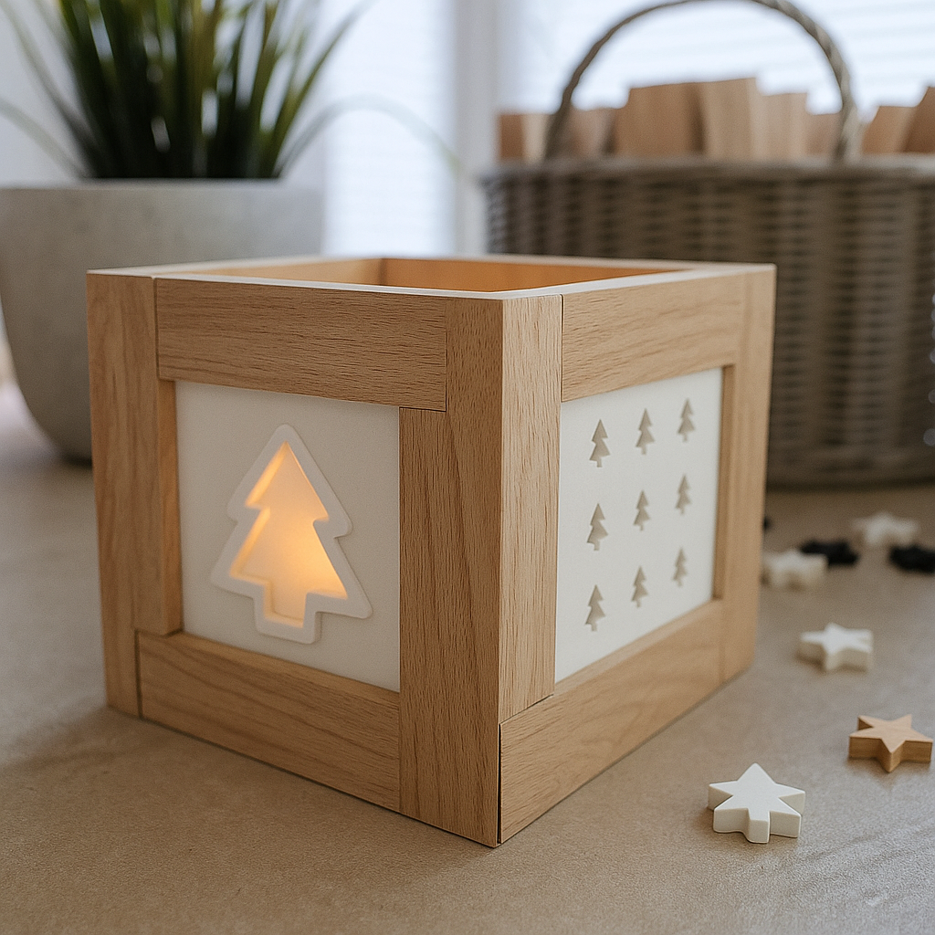 Silikonform - 2 Tannenbaum Laternen Seiten Mini