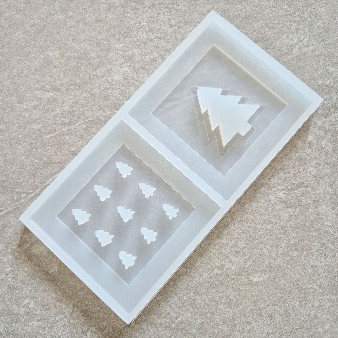 Silikonform - 2 Tannenbaum Laternen Seiten Mini