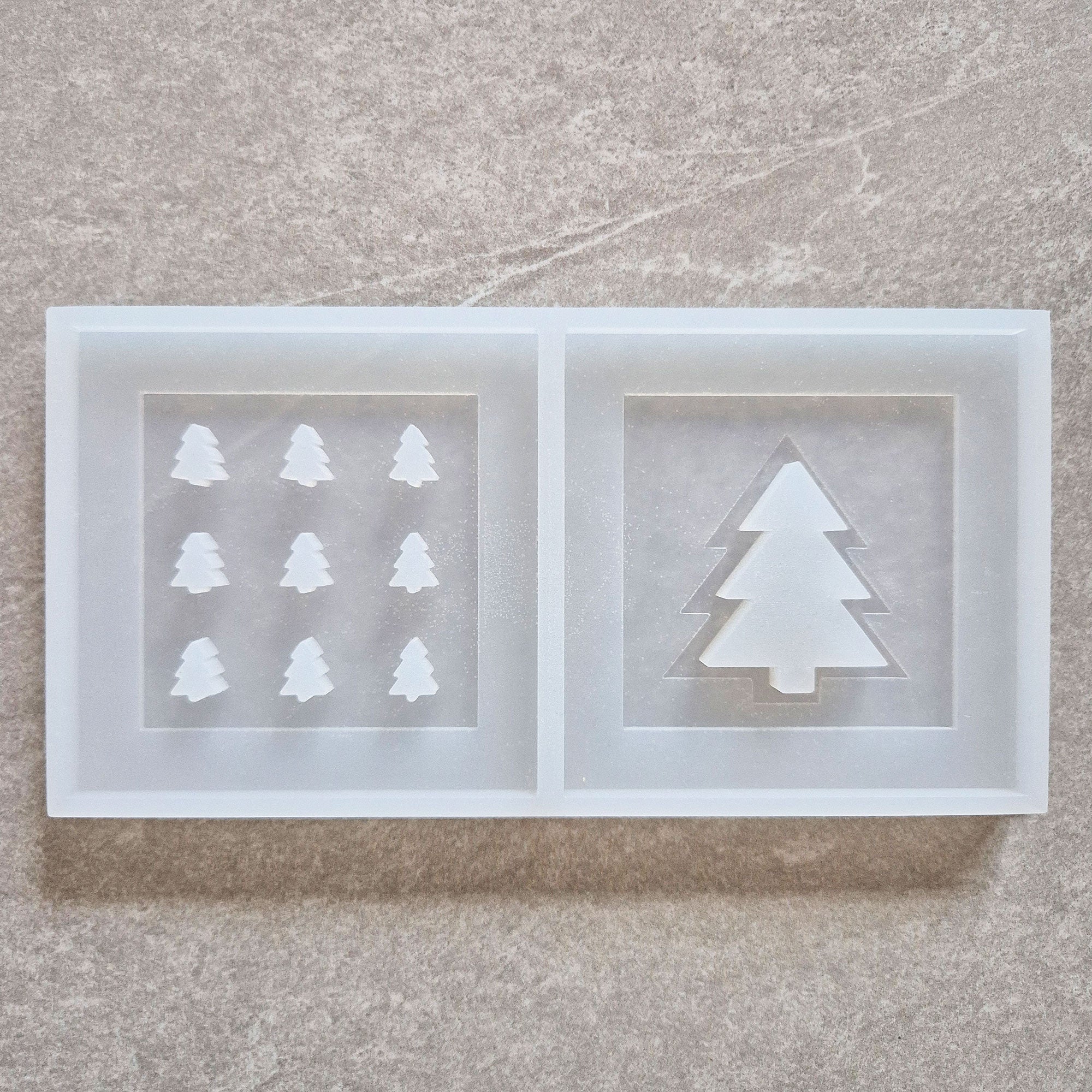 Silikonform - 2 Tannenbaum Laternen Seiten Mini