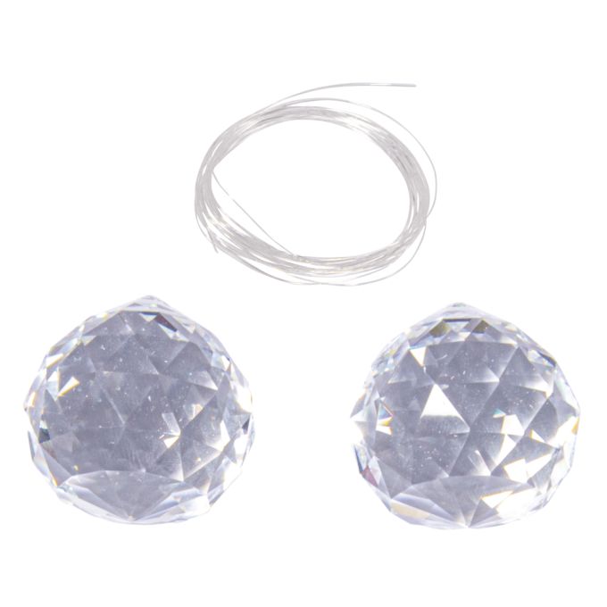 Rayher Sonnenfänger - 2er Set, zwei glitzernde Glas-Elemente und ein Perlonfaden für stimmungsvolle Raumdekoration.