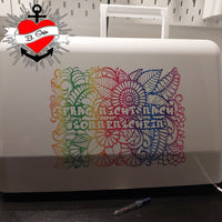 Weißer Behälter mit dem bunten Design "Frag nicht nach Sonnenschein" von easy-sticks, perfekt für kreative Bastelideen.