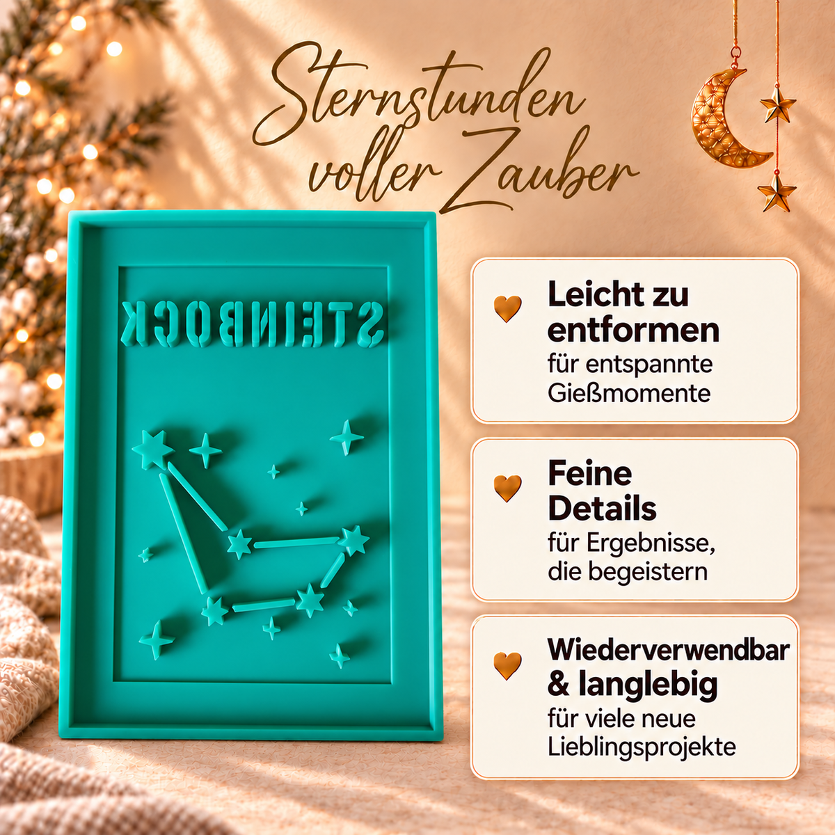 Silikonform - Steinbock Laternen Seitenteil
