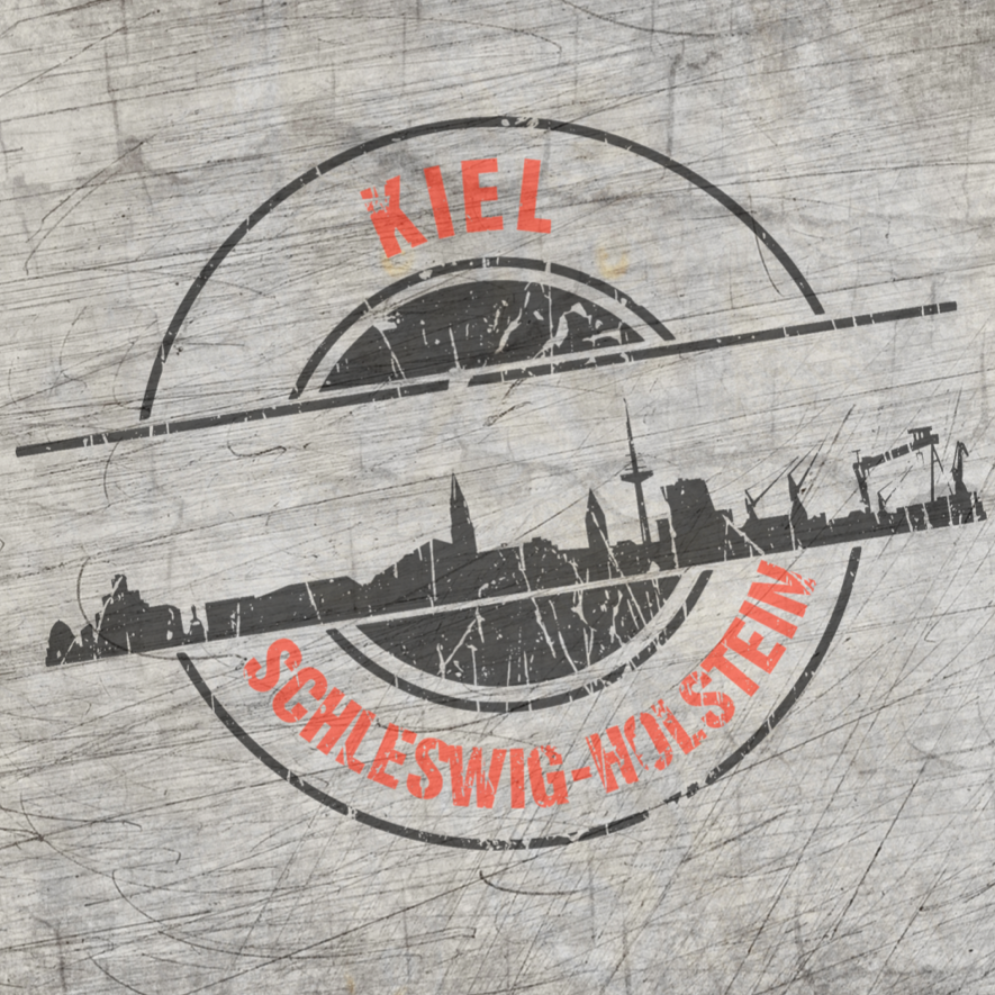 Stempel Skyline Kiel von easy-sticks. Diese kreative Plotterdatei zeigt die markante Silhouette von Kiel, Schleswig-Holstein, und eignet sich perfekt für DIY-Projekte.