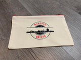 Reinigungstuch mit München Skyline Design, produziert mit Hilfe der "Stempel Skyline München" Plotterdatei von easy-sticks, für stilvolle DIY-Lösungen.