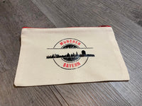 Reinigungstuch mit München Skyline Design, produziert mit Hilfe der "Stempel Skyline München" Plotterdatei von easy-sticks, für stilvolle DIY-Lösungen.