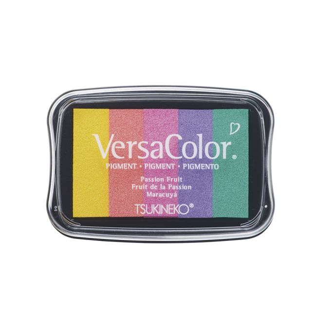 5 farbige Stempelkissen Versacolor, Stempelfläche 4,7x7,5 cm