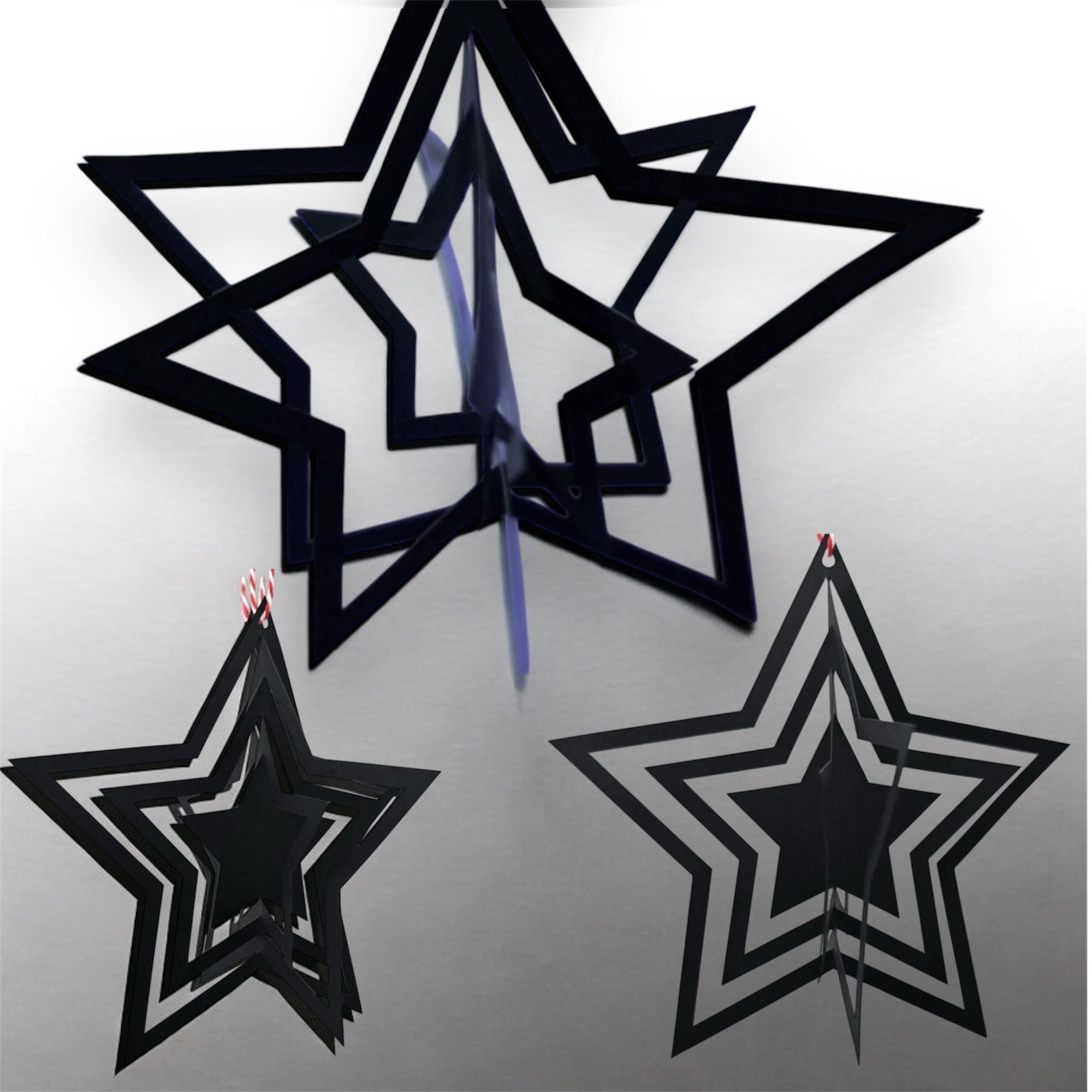 Sterne basteln zum Aufhängen, Deko Sterne Weihnachtsbaum DIY plotter datei
