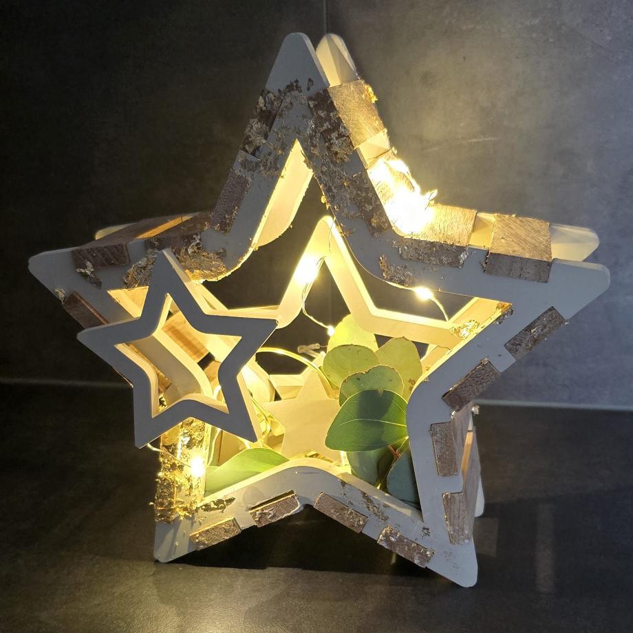 Sterne gegossen und mit Easy-sticks zusammen gesteckt - Dekoidee Weihnachten