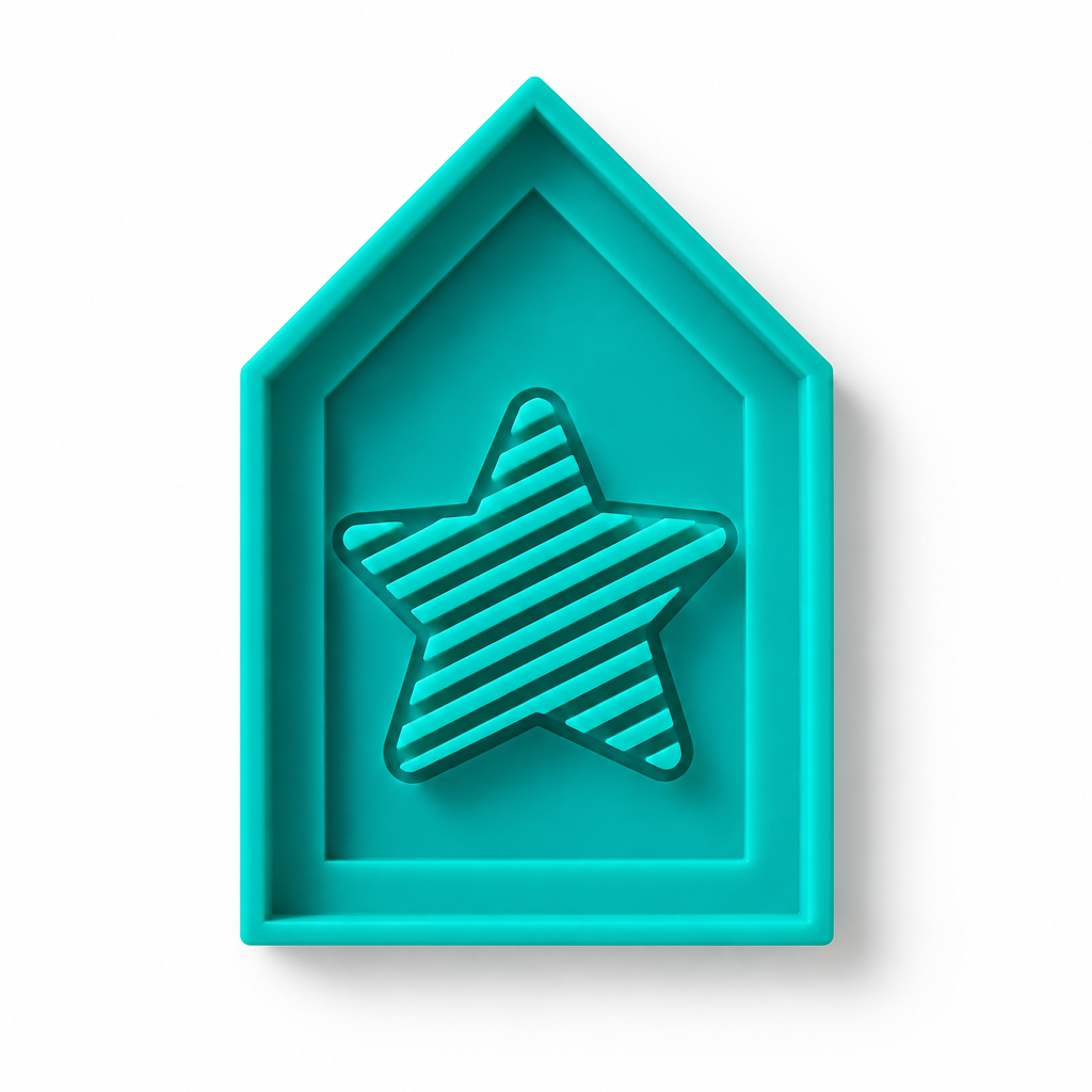 Silikonform – Haus Seite Einleger Stern, Vorne