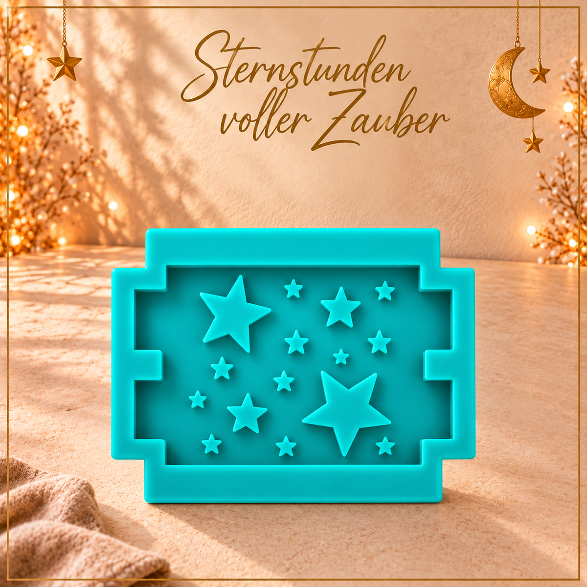 Silikonform – Haus-Dach-Einleger mit Sternen