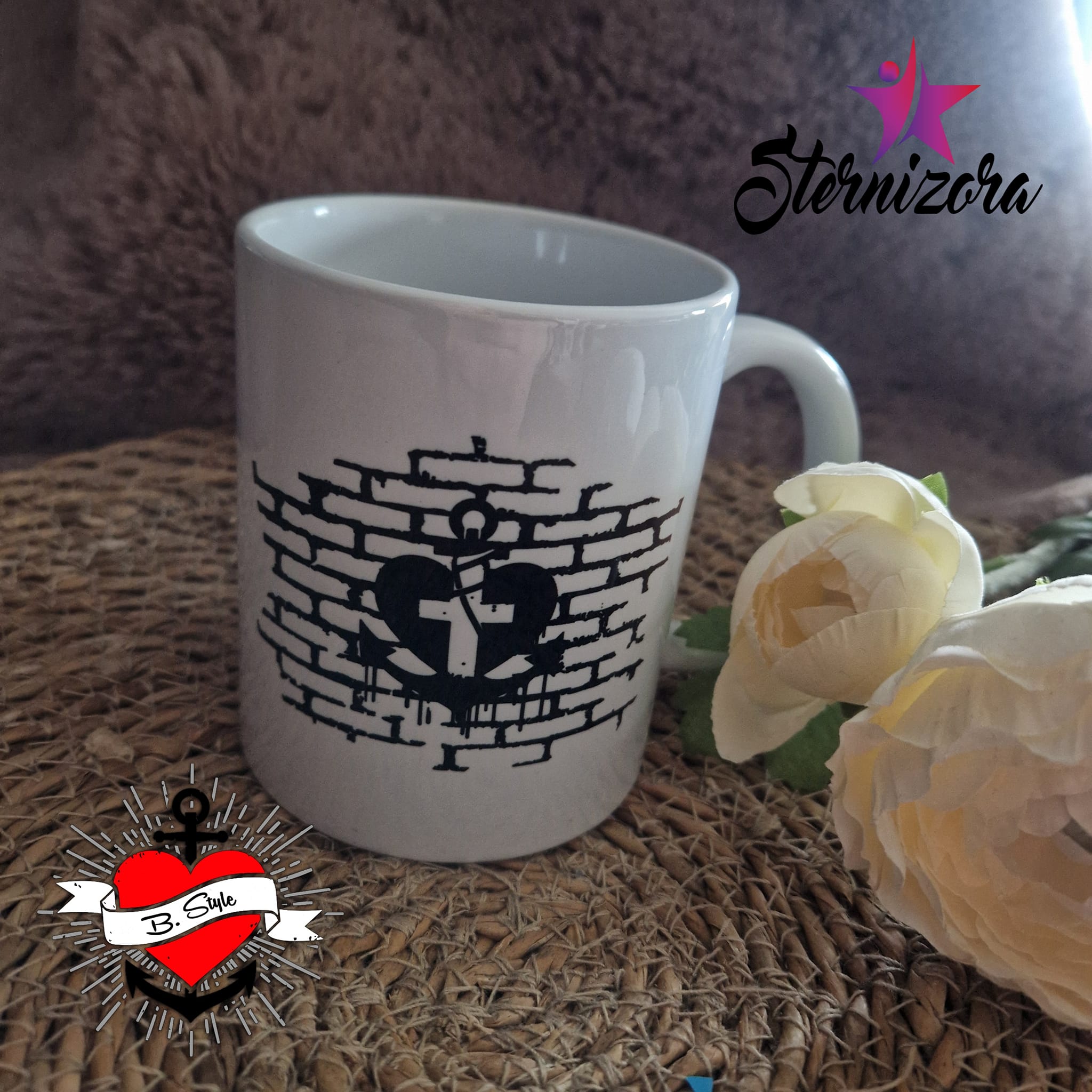 Kreuz im Herz Anker Streetart Plotter datei idee download kaufen DIY Idee Geschenk beplotten B.Style Tasse Anbetung
