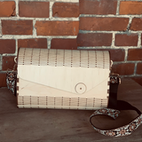 Elegante Tasche aus 3&4 mm dickem Holz, entworfen von easy-sticks, perfekt für kreative Projekte mit Laserdatei.
