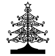 Elegante Weihnachtsbaum Plotterdatei mit kunstvollen Details von easy-sticks, perfekt für festliche DIY-Projekte und Weihnachtsdekorationen.