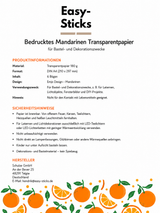 Mandarinen Transparentpapier A4 – 6 Bögen | Easy-Sticks