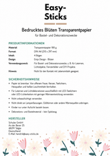 Blüten Transparentpapier A4 – 6 Bögen | 180 g/m² | Easy-Sticks