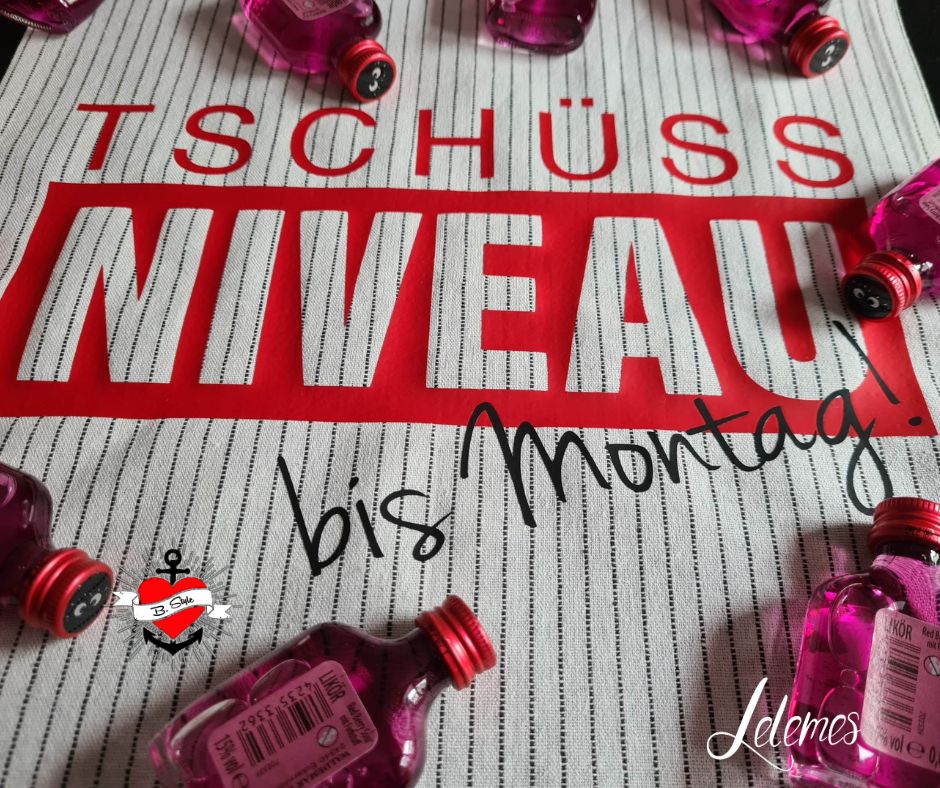 Tschüss NIVEAU Plotterdatei zum Donwload niveau bis montag Party Geschenkideeidee DIY plotter