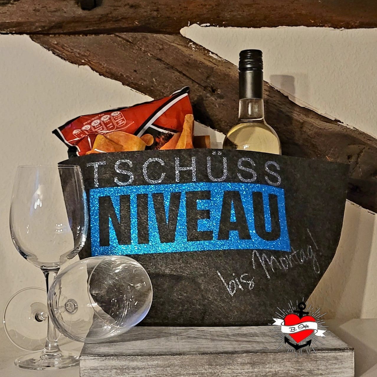 Tschüss NIVEAU Plotterdatei zum Donwload niveau bis montag Party Geschenkideeidee DIY plotter