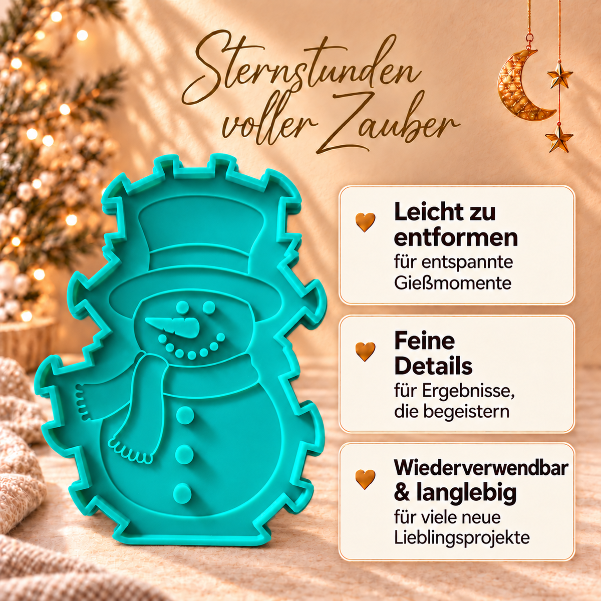 Schneemann Silikonform für deinen 3D Winterdeko