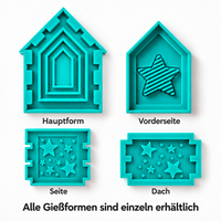 Silikonform – Haus-Dach-Einleger mit Sternen