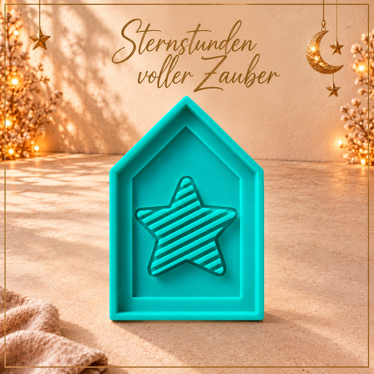 Silikonform – Haus Seite mit Stern für Weihnachtsdeko