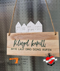 Türschild Willkommens Sprüche Ob du Klingel kaputt. Bitte laut Ding Dong rufen , Plotteridee Geschenkidee Plotter beplotten Haustür