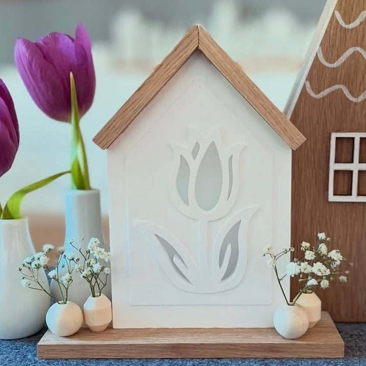 Silikonform - Haus mit Tulpe