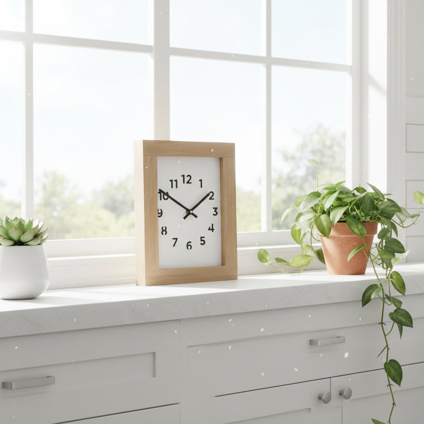 Uhr basteln, kreativ Uhr mit Gießform und Hölzchen herstellen