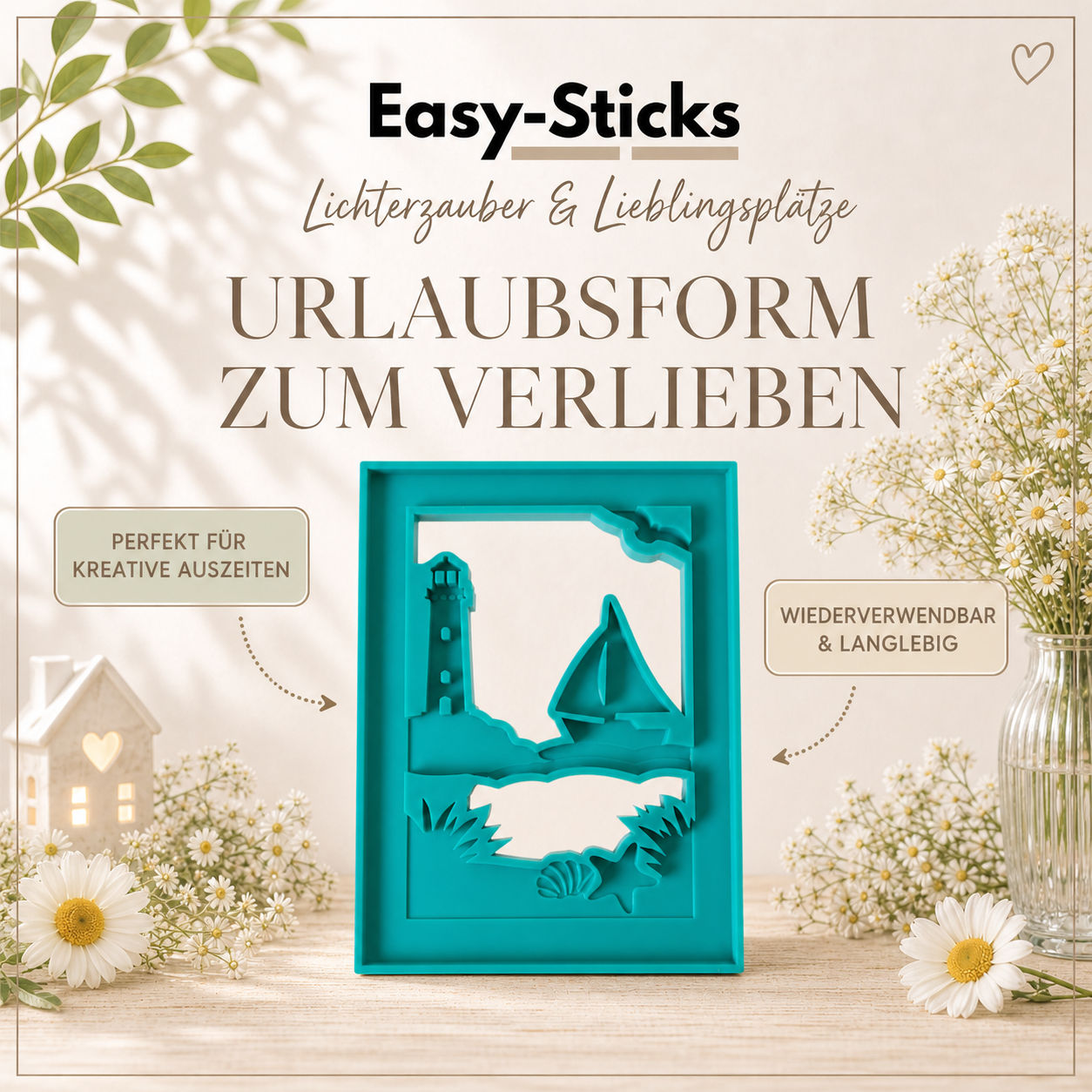 Silikonform - Urlaub Laterne Seitenteil
