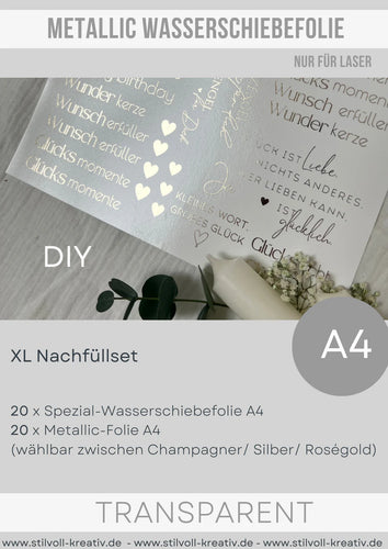 DIY 20er Nachfüll-Set Metallic Wasserschiebefolien Zum Kerzen Gestalten Selber Machen in 3 Farben