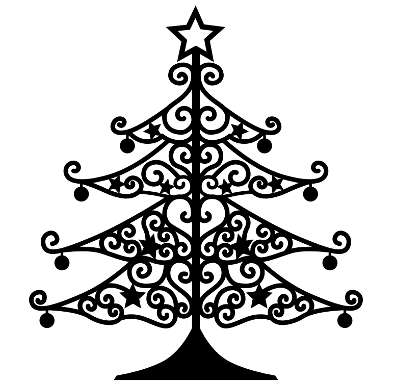 Kreative Weihnachtsbaum Plotterdatei von easy-sticks, ideal zur Verzierung von Geschenken und zur Gestaltung von individuellen Weihnachtskarten.