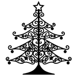 Kreative Weihnachtsbaum Plotterdatei von easy-sticks, ideal zur Verzierung von Geschenken und zur Gestaltung von individuellen Weihnachtskarten.