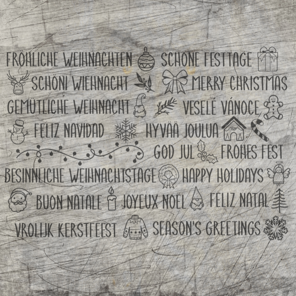 Kreative Weihnachtsgrüße als Plotterdatei von easy-sticks, inklusive Sprüche und Designs für festliche Handwerksprojekte in Holz, Acryl und mehr.