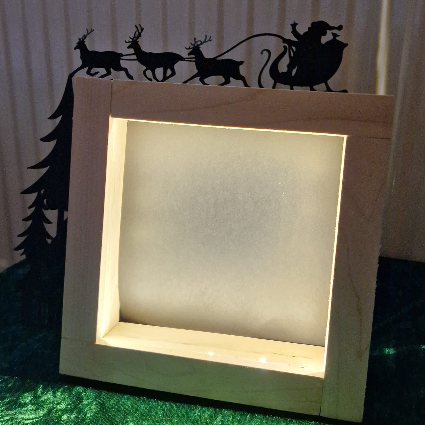 Weihnachtsmann Schlitten Rentiere Türrahmen Rahmen Weihnachtskantenhocker Plotterdatei zum doownloaden weihnachtsdekoration plotten