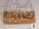 Weihnachtssilouette Adventskalender Winterlandschaft Nioklaus Kerzen Plotter und Laser Datei holz xtool holzlaser Winterwonderland