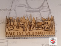 Weihnachtssilouette Adventskalender Winterlandschaft Nioklaus Kerzen Plotter und Laser Datei holz xtool holzlaser Winterwonderland