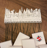Weihnachtssilouette Adventskalender Winterlandschaft Nioklaus Kerzen Plotter und Laser Datei holz xtool holzlaser Winterwonderland