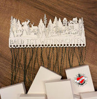 Weihnachtssilouette Adventskalender Winterlandschaft Nioklaus Kerzen Plotter und Laser Datei holz xtool holzlaser Winterwonderland