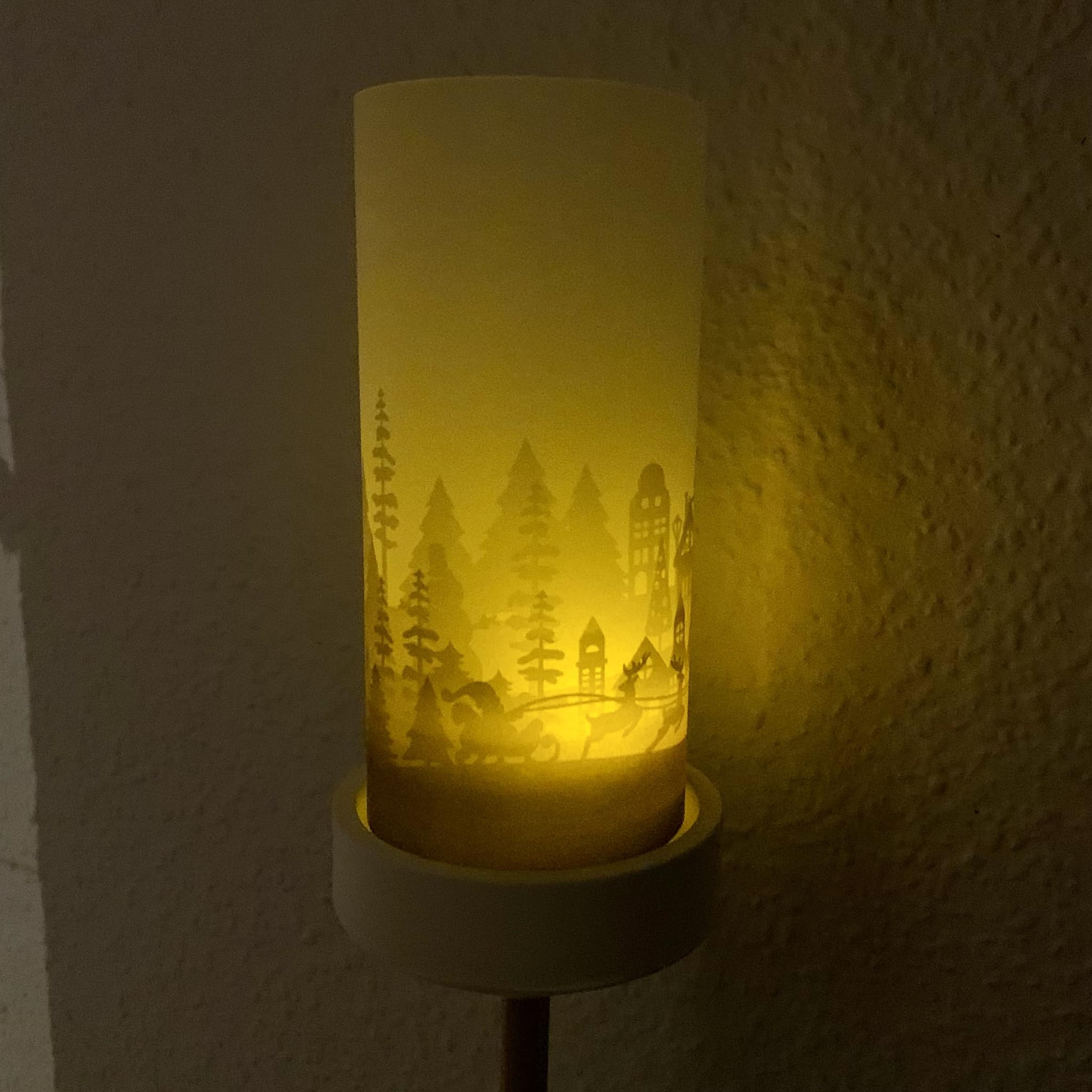 Weihnachtssilouette Adventskalender Winterlandschaft Nioklaus Kerzen Plotter und Laser Datei Winterwonderland