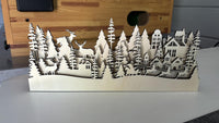 Weihnachtssilouette Adventskalender Winterlandschaft Nioklaus Kerzen Plotter und Laser Datei holz xtool holzlaser Winterwonderland dekoration 