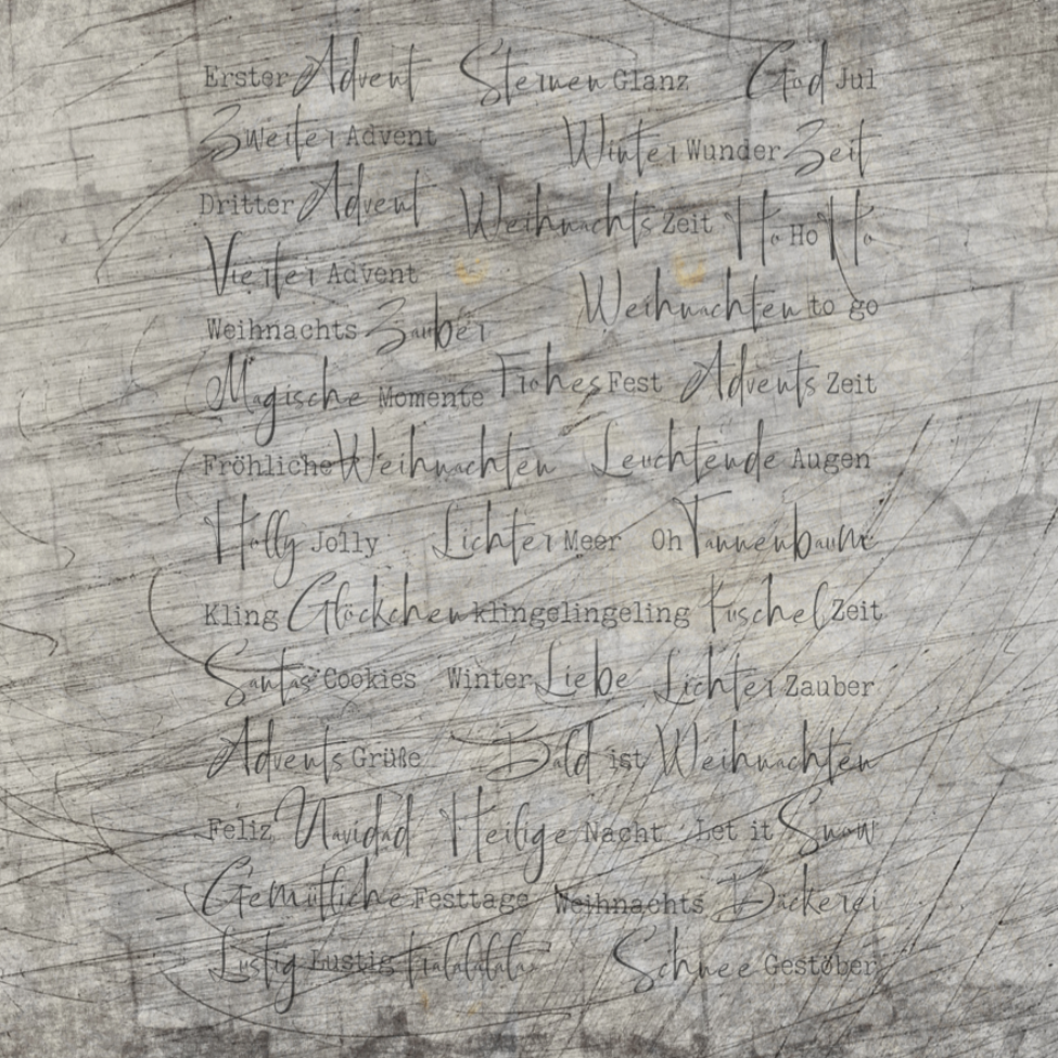 Weihnachtsgrüße 2 von easy-sticks: Dekoratives Design mit festlichen Worten auf Holz-Textur für kreative Projekte zur Weihnachtszeit.