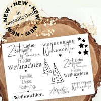 Goldene Rub Ons  kaufen für Weihnachten zum basteln- Randlose UV Sticker A5 Mit Wetterfestem Hochglanz Druck