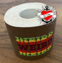 B. Style präsentiert die "Weird" Plotterdatei auf einem bunten Klebeband, ideal für kreative Projekte.