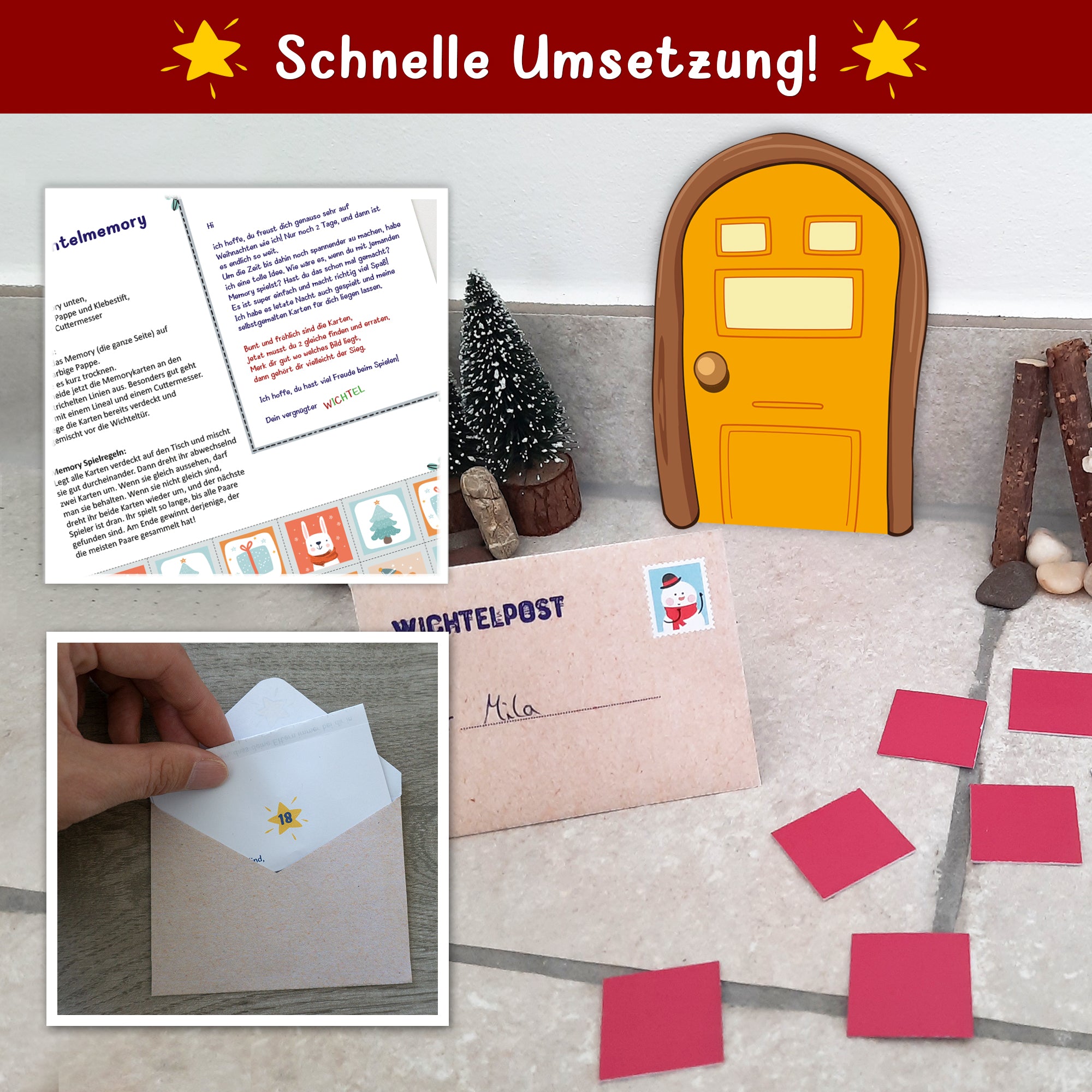 Wichtelbriefe Komplettset Für Dein 3. Wichtel-Jahr Mit Wichteltür, Spiel Und Kreativmaterialien