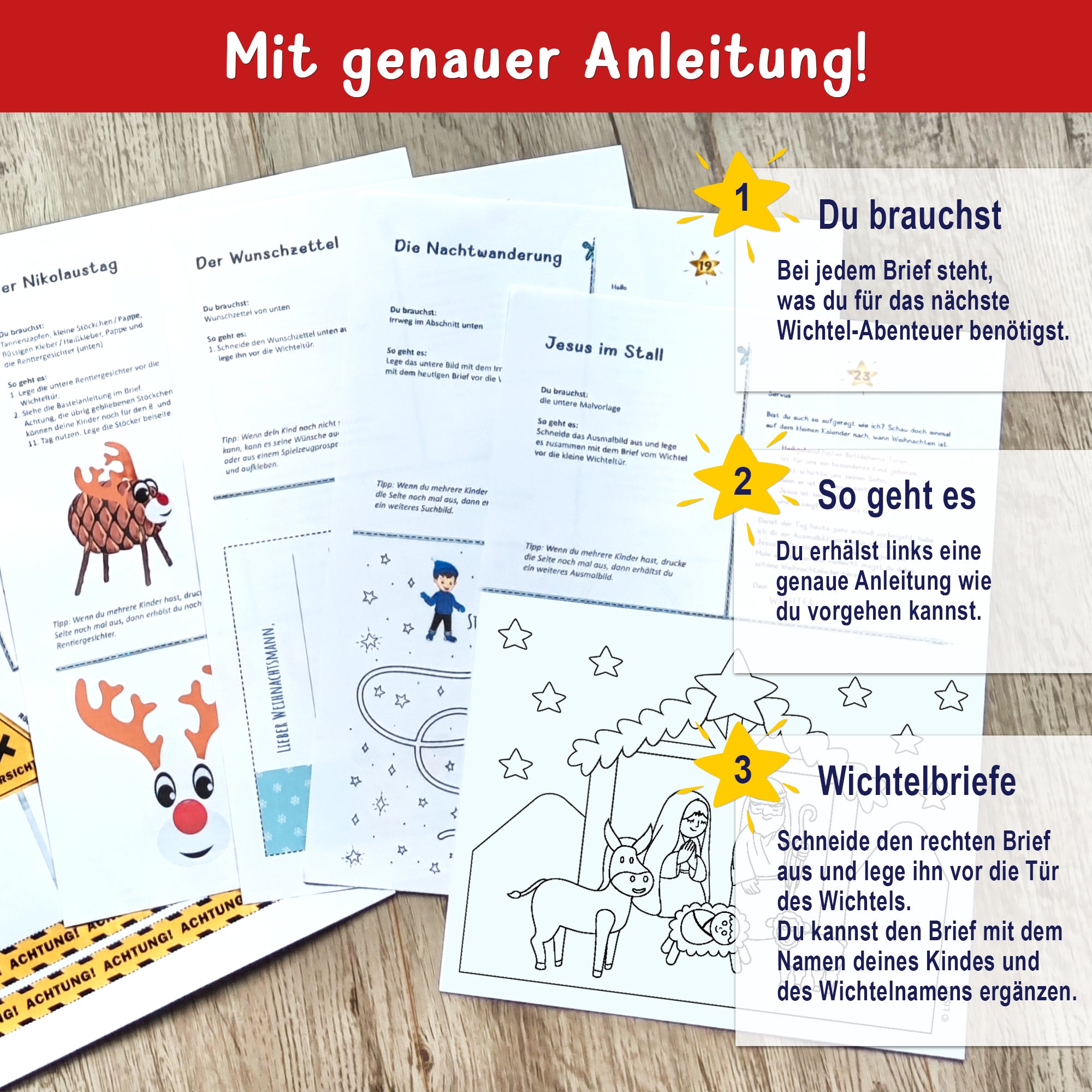 Anleitung für Wichtelbriefe von easy-sticks: Schritt-für-Schritt Anleitungen für das 2. Jahr mit deinem Wichtel sorgen für unvergessliche Adventserlebnisse.
