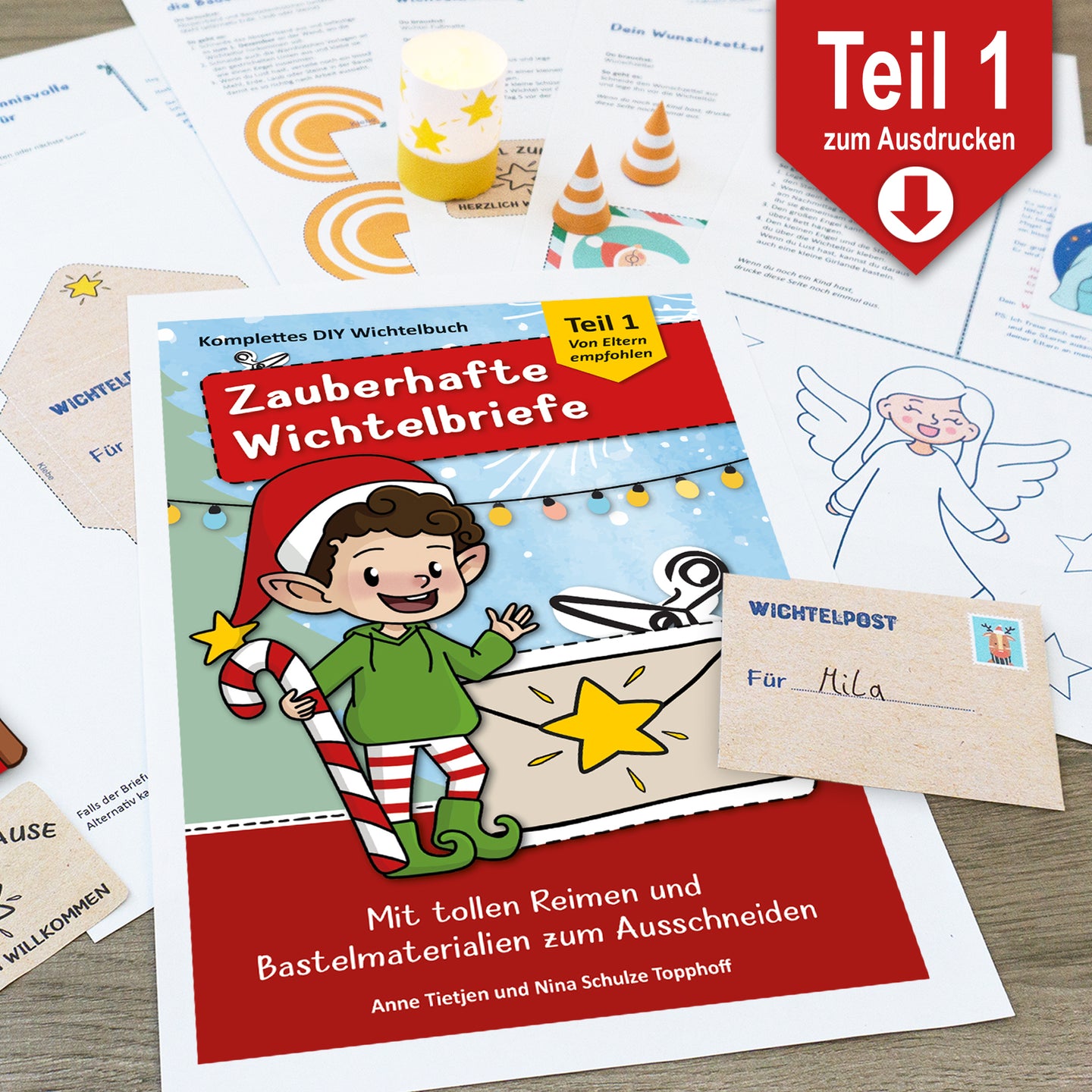 Zauberhafte Wichtelbriefe mit Reimen und Wichtel Schabernack von easy-sticks. Eine fröhliche Sammlung von Wichtelbriefen und Bastelmaterialien für Kinder, perfekt für die Adventszeit.