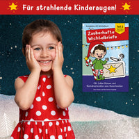 Ein Kind mit strahlendem Lächeln, gespannt auf die Wichtelgeschichten aus 'Der Wichtel Schabernack mit dem reimenden Wichtel geht weiter (2. Jahr mit deinem Wichtel)' von easy-sticks.