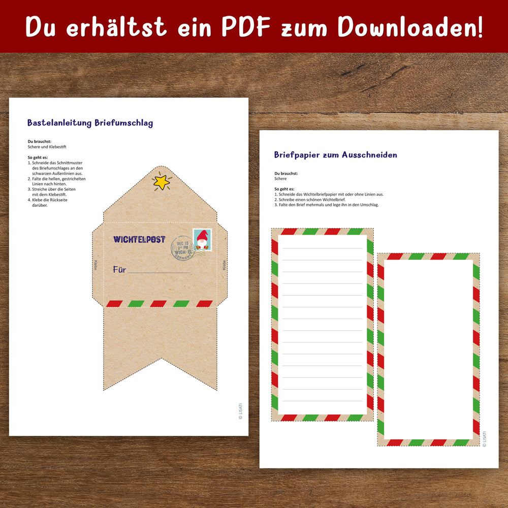 Wichtelbriefpapier Mit Passendem Umschlag Zum Ausdrucken – Kreative Wichtelpost Für Weihnachten