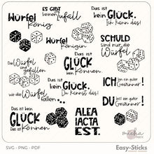 Lade das Bild in den Galerie-Viewer, Die Würfel sind gefallen

Würfel König

Würfel Königin

Das ist kein Glück. Ich kann das!

Wie die Würfel fallen...

Du bist ein guter Gewinner

Schuld sind nur die Würfel

Alea Iacta Est.
